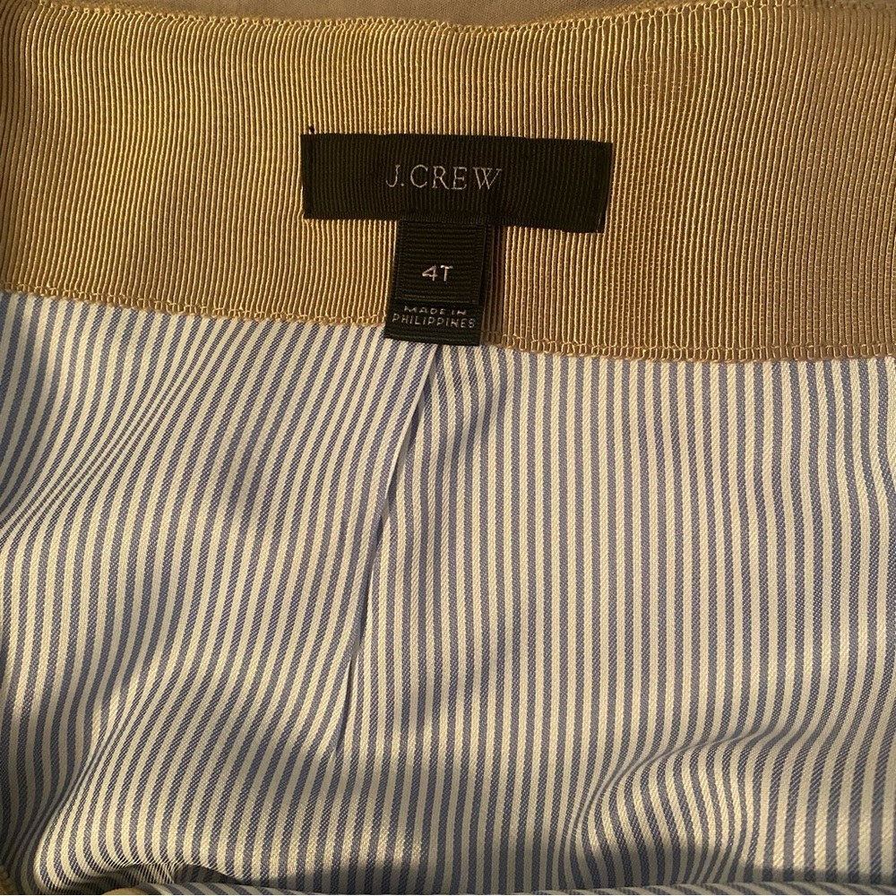 J Crew Tan Scalloped Edge Mini Skirt; Lined; 4 Tall - Picture 5 of 6